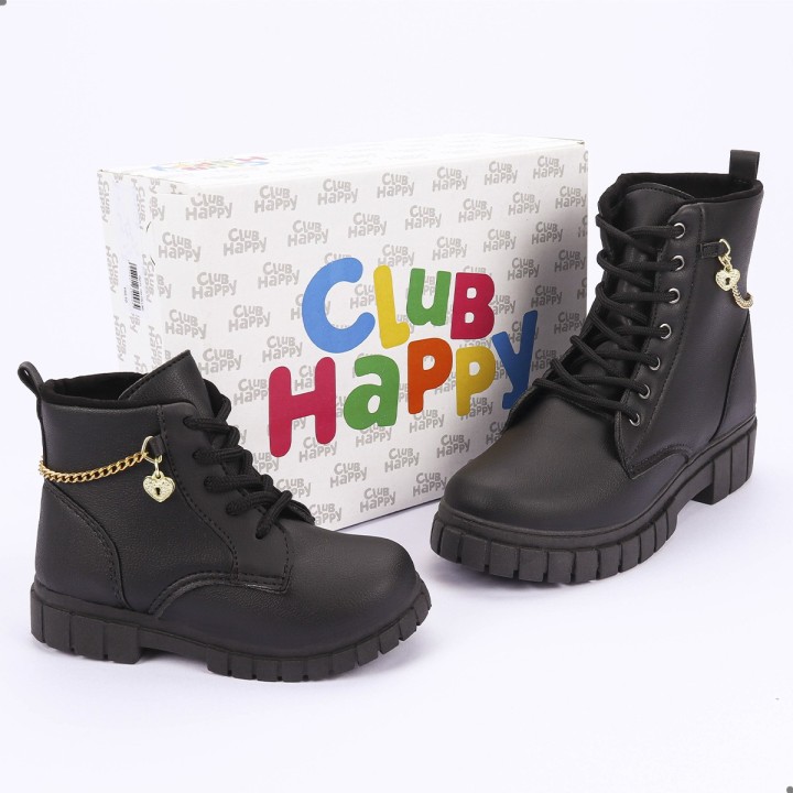 Coturno Club Happy Gold Preto