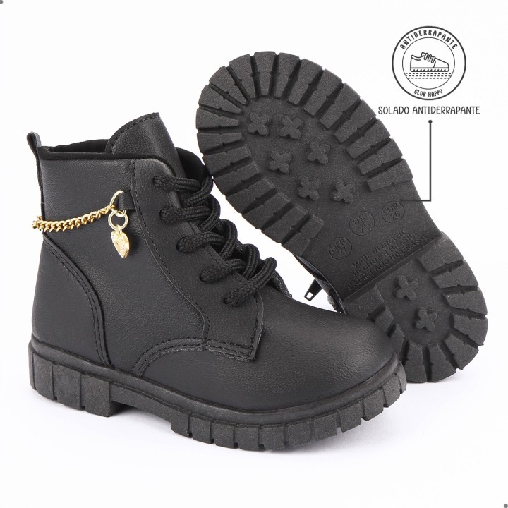 Coturno Club Happy Gold Preto