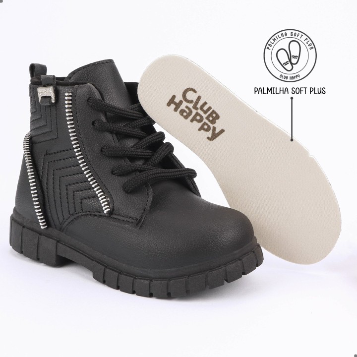 Coturno Club Happy Zip Preto