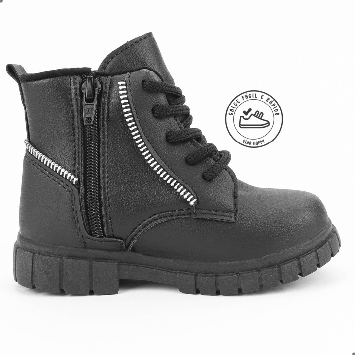 Coturno Club Happy Zip Preto