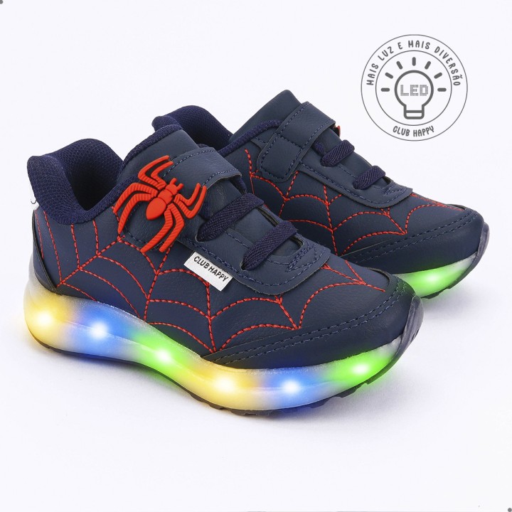 Tênis Club Happy Aranha LED