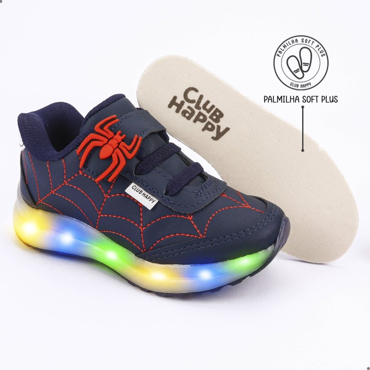 Tênis Club Happy Aranha LED