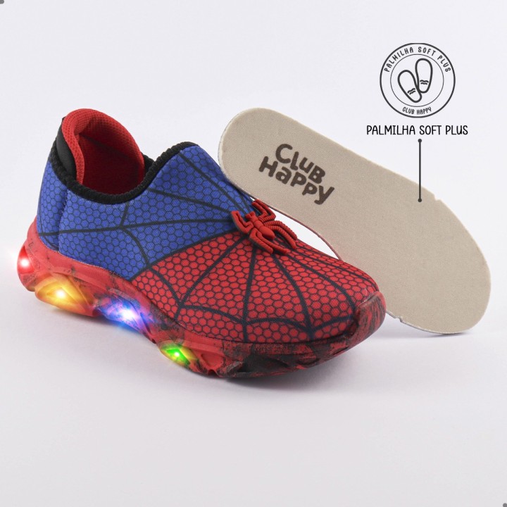 Tênis Club Happy Aranha Slip LED