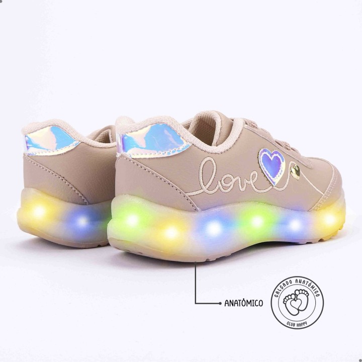 Tênis Club Happy Love LED