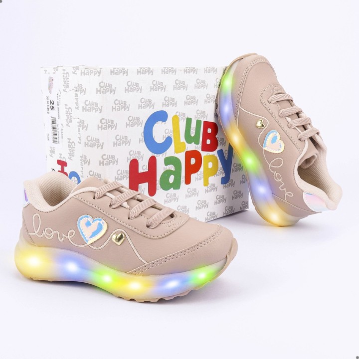 Tênis Club Happy Love LED