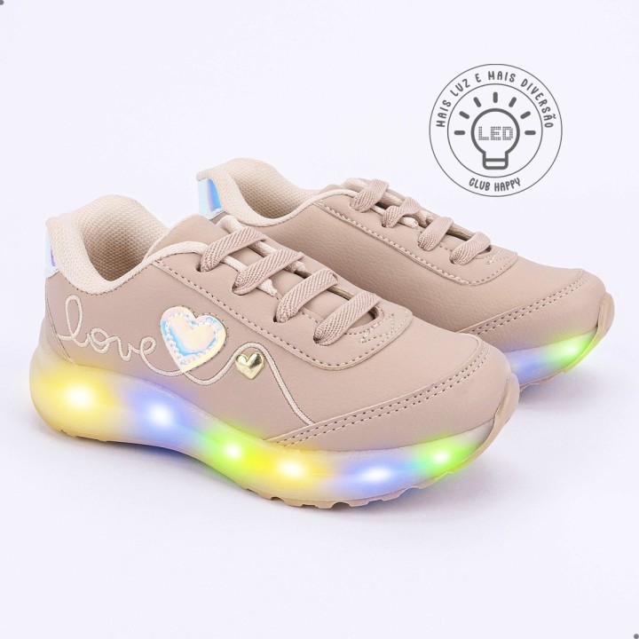 Tênis Club Happy Love LED