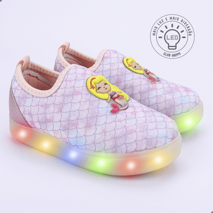 Tênis Club Happy Sereia LED Slip