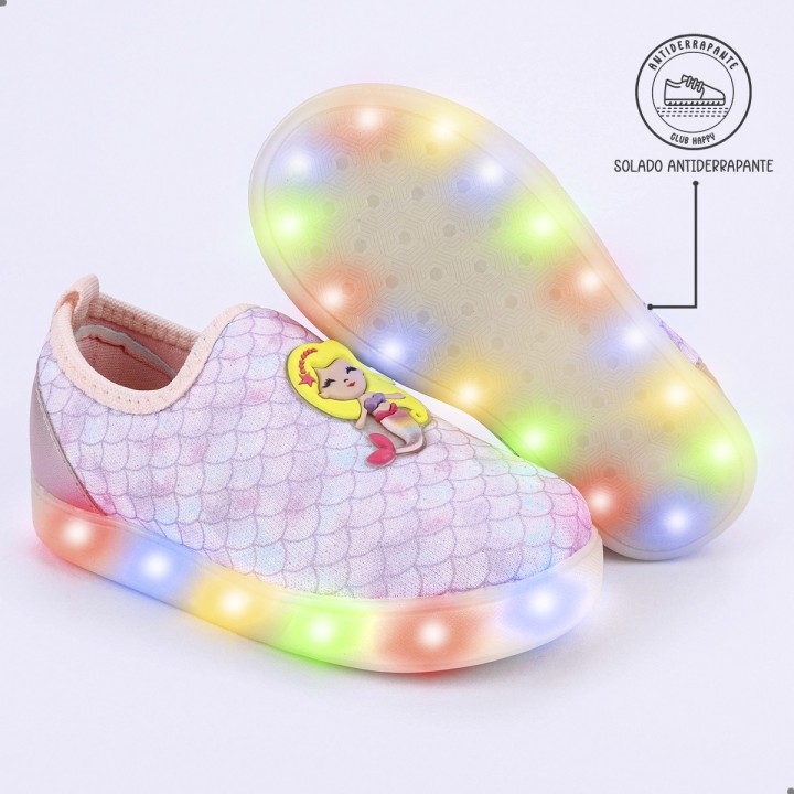 Tênis Club Happy Sereia LED Slip