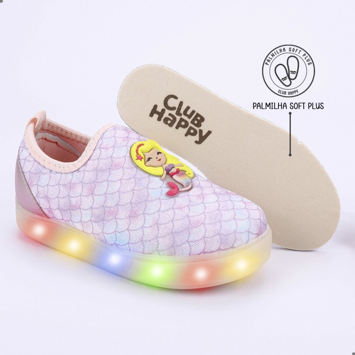 Tênis Club Happy Sereia LED Slip