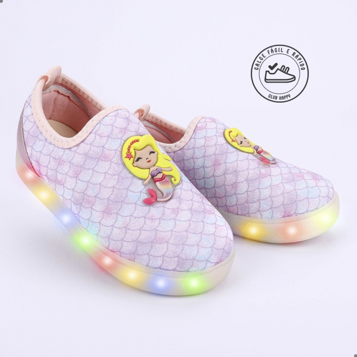 Tênis Club Happy Sereia LED Slip