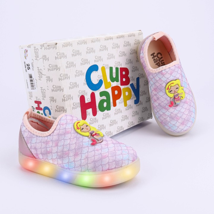 Tênis Club Happy Sereia LED Slip
