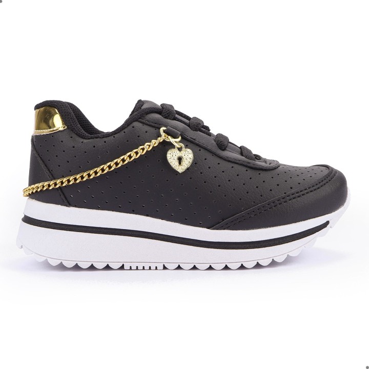 Tênis Club Happy Gold Preto
