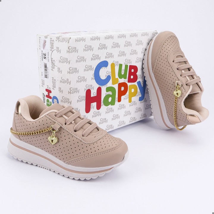 Tênis Club Happy Gold Preto