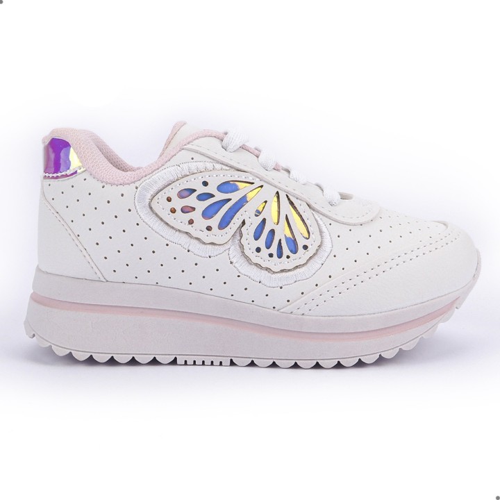 Tênis Club Happy Gloss Borboleta Branco