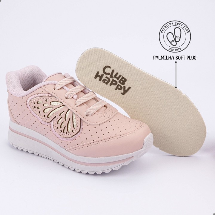 Tênis Club Happy Gloss Borboleta Branco