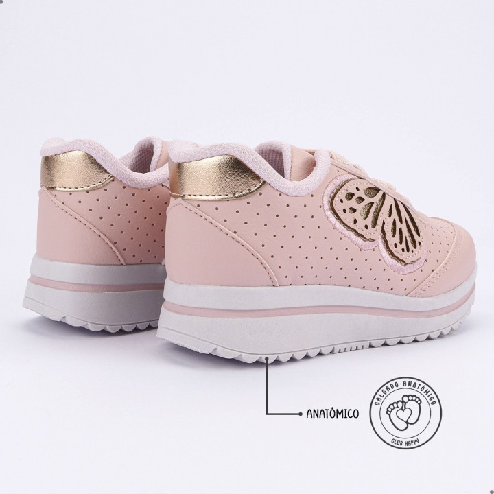 Tênis Club Happy Gloss Borboleta Branco