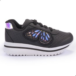 Tênis Club Happy Gloss Borboleta Preto