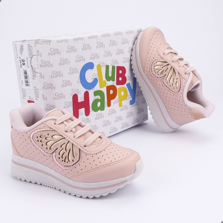 Tênis Club Happy Gloss Borboleta Preto